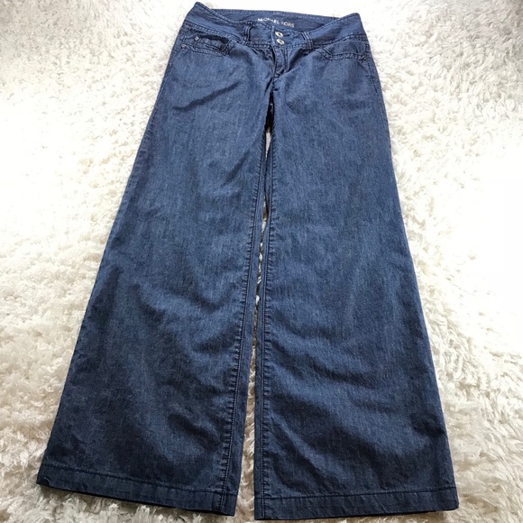 MICHAEL KORS- WIDE LEG DENIM TROUSERS - Picture 2 of 8